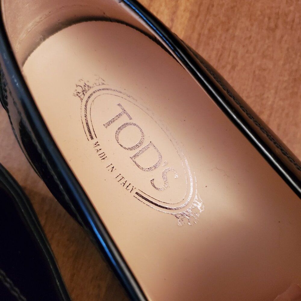 Tod's Black Patent Leather Loafers Women's Driving Moccasins EU Size 40 - US 9.5 - Picture 4 of 8